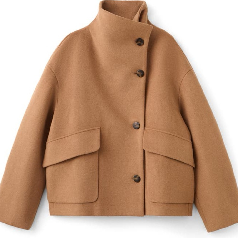 MANGO Basquiat Funnel Neck Coat Size S NWT